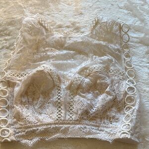 Victorias Secret Ivory Lace Bralette Top